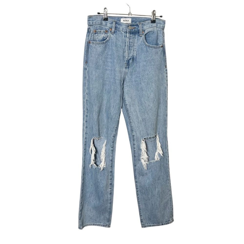 Pistola Cassie Women's 25 Paseo Super High Rise Straight Jeans Button Fly Denim - Picture 2 of 11